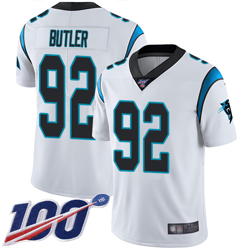 Carolina Panthers Limited White Youth Vernon Butler Road Jersey NFL Football #92 100th Season Vapor Untouchable